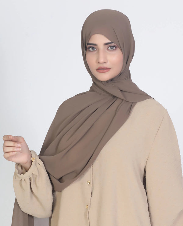 Classic Chiffon Hijab Mud Brown