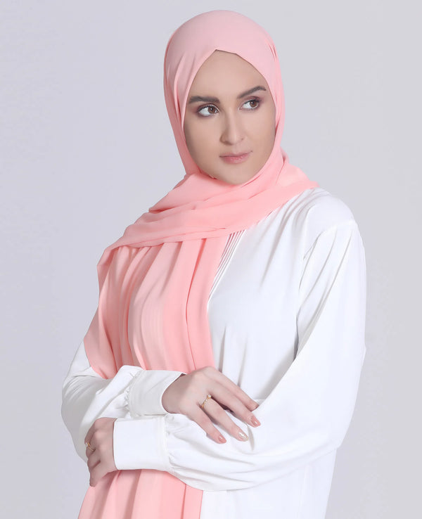 Classic Chiffon Hijab Peachy Pink