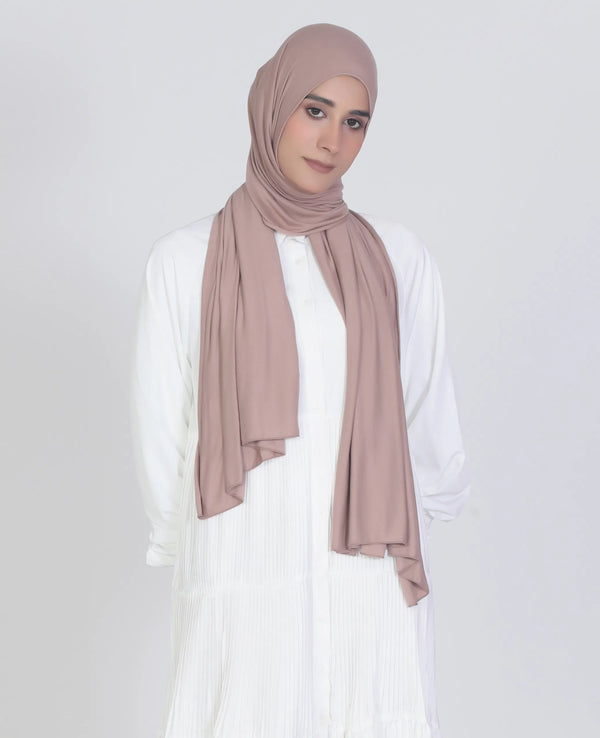 Premium Jersey Hijab Blush Latte