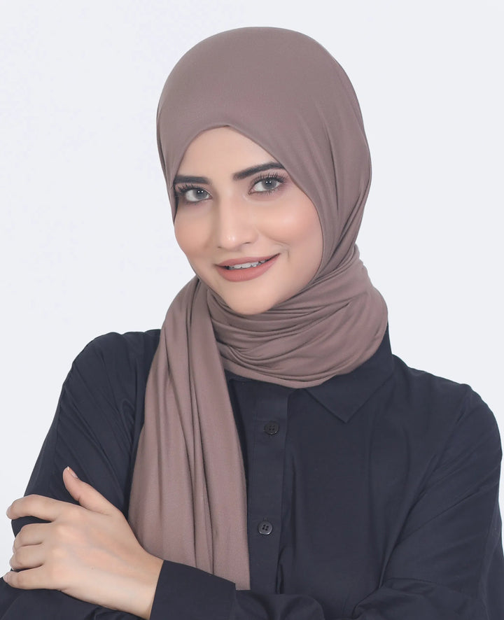 Premium Jersey Hijab Dark Mocha
