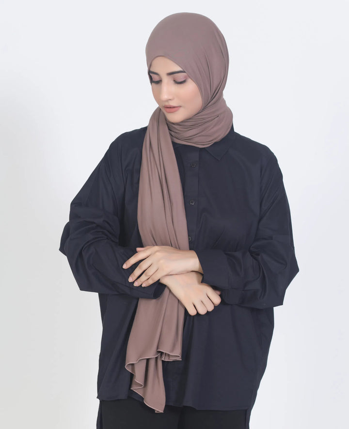 Premium Jersey Hijab Dark Mocha
