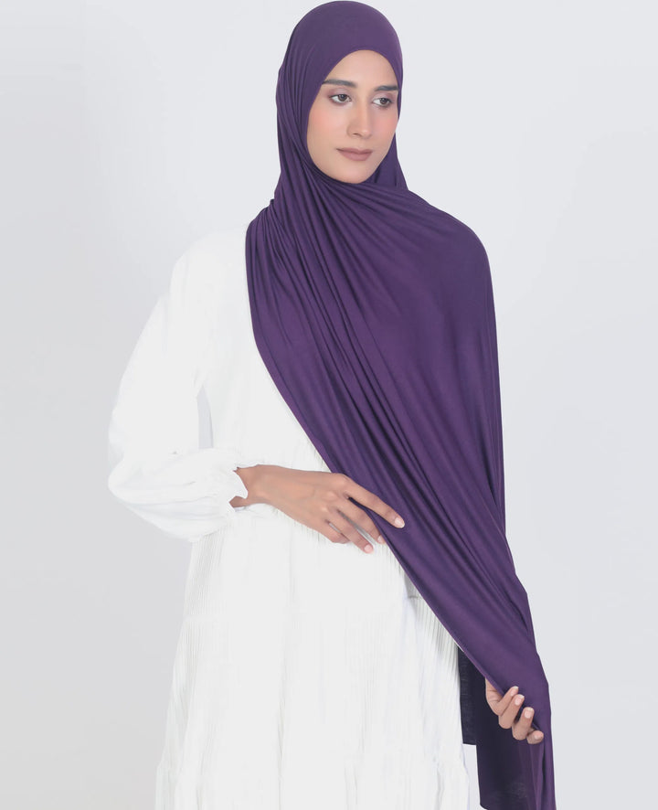 Premium Jersey Hijab Deep Purple