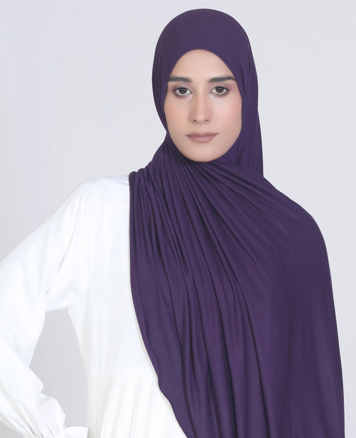 Premium Jersey Hijab Deep Purple