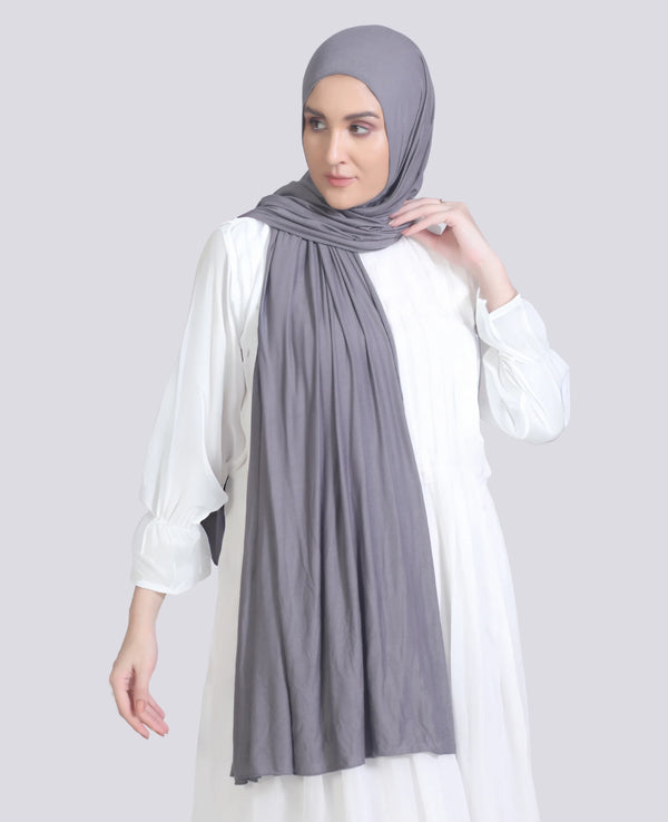 Premium Jersey Hijab Graphite