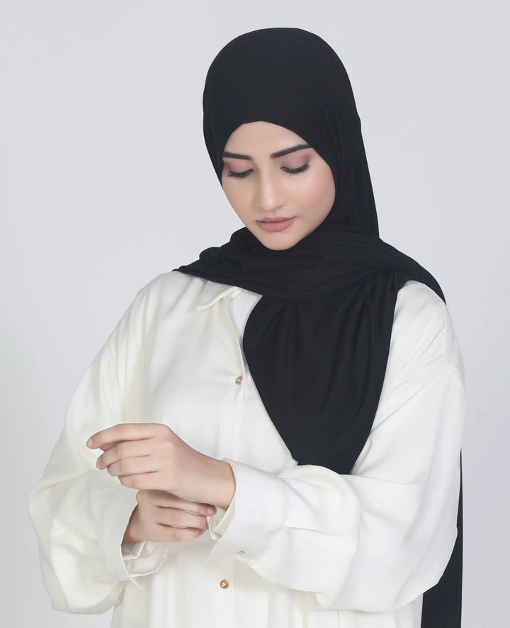 Premium Jersey Hijab Jet Black