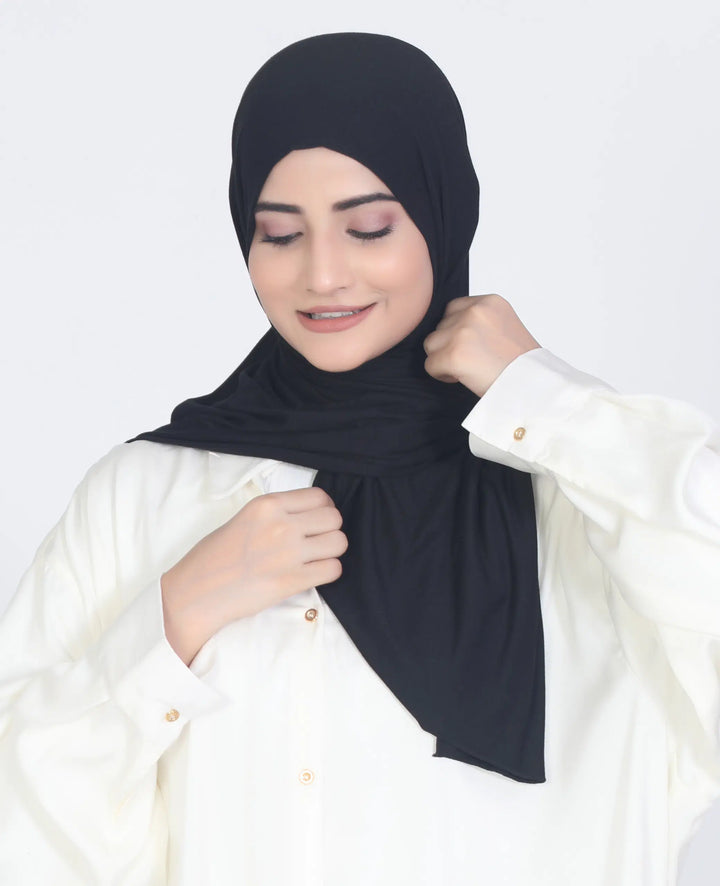 Premium Jersey Hijab Jet Black