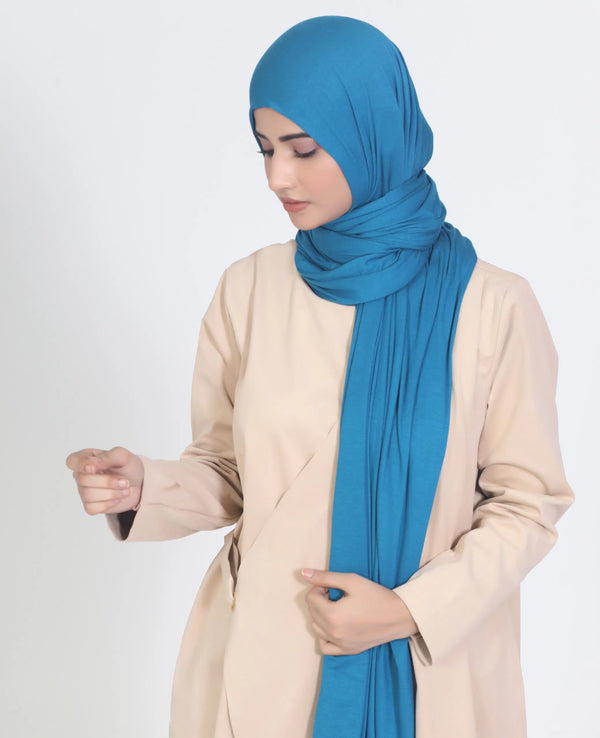 Premium Jersey Hijab Moroccan Blue