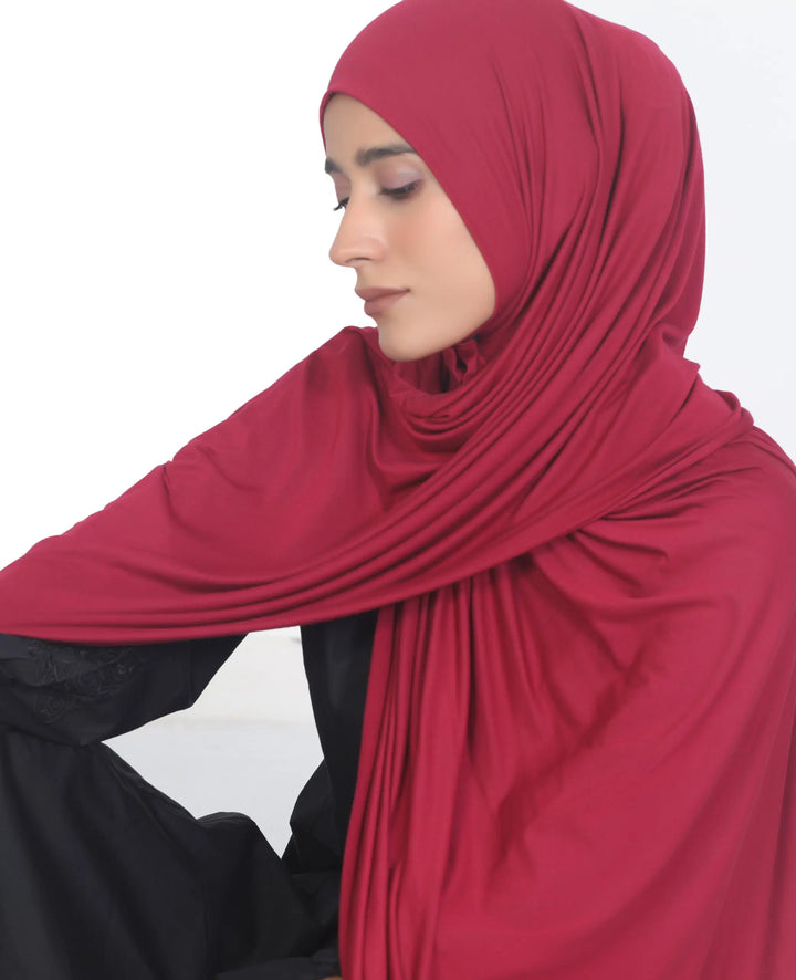 Premium Jersey Hijab Red Majesty